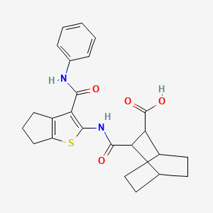 3-{[3-(phenylcarbamoyl)-5,6-dihydro-4H-cyclopenta[b]thiophen-2-yl]carbamoyl}bicyclo[2.2.2]octane-2-carboxylic acid