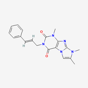 molecular formula C19H19N5O2 B4590443 3-cinnamyl-1,7,8-trimethyl-1H-imidazo[2,1-f]purine-2,4(3H,8H)-dione 