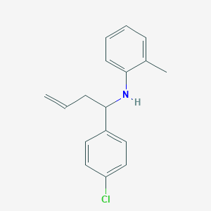 molecular formula C17H18ClN B459046 N-[1-(4-chlorophenyl)-3-butenyl]-N-(2-methylphenyl)amine 