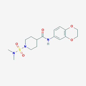 molecular formula C16H23N3O5S B4590500 N-(2,3-dihydro-1,4-benzodioxin-6-yl)-1-(dimethylsulfamoyl)piperidine-4-carboxamide 