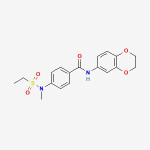 molecular formula C18H20N2O5S B4590509 N-(2,3-dihydro-1,4-benzodioxin-6-yl)-4-[(ethylsulfonyl)(methyl)amino]benzamide 