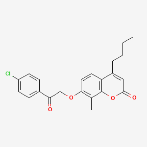 molecular formula C22H21ClO4 B4590511 4-butyl-7-[2-(4-chlorophenyl)-2-oxoethoxy]-8-methyl-2H-chromen-2-one 