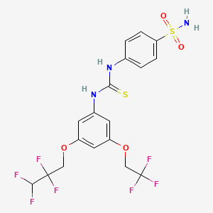 molecular formula C18H16F7N3O4S2 B4590512 4-[({[3-(2,2,3,3-tetrafluoropropoxy)-5-(2,2,2-trifluoroethoxy)phenyl]amino}carbonothioyl)amino]benzenesulfonamide 