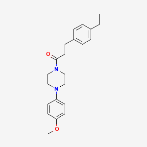 molecular formula C22H28N2O2 B4590552 1-[3-(4-ethylphenyl)propanoyl]-4-(4-methoxyphenyl)piperazine 