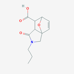 molecular formula C12H15NO4 B459060 4-Oxo-3-propyl-10-oxa-3-azatricyclo[5.2.1.0~1,5~]dec-8-ene-6-carboxylic acid 