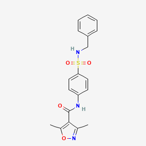 N-[4-(benzylsulfamoyl)phenyl]-3,5-dimethyl-1,2-oxazole-4-carboxamide