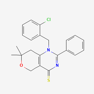 1-(2-chlorobenzyl)-7,7-dimethyl-2-phenyl-1,5,7,8-tetrahydro-4H-pyrano[4,3-d]pyrimidine-4-thione