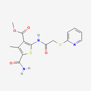 methyl 5-(aminocarbonyl)-4-methyl-2-{[(2-pyridinylthio)acetyl]amino}-3-thiophenecarboxylate