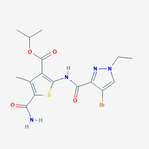 isopropyl 5-(aminocarbonyl)-2-{[(4-bromo-1-ethyl-1H-pyrazol-3-yl)carbonyl]amino}-4-methyl-3-thiophenecarboxylate