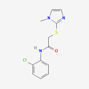 molecular formula C12H12ClN3OS B4590658 N-(2-chlorophenyl)-2-[(1-methyl-1H-imidazol-2-yl)sulfanyl]acetamide 