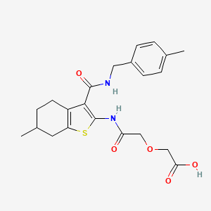 [2-({6-Methyl-3-[(4-methylbenzyl)carbamoyl]-4,5,6,7-tetrahydro-1-benzothiophen-2-yl}amino)-2-oxoethoxy]acetic acid