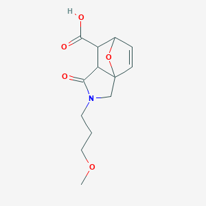molecular formula C13H17NO5 B459066 2-(3-Methoxypropyl)-1-oxo-1,2,3,6,7,7a-hexahydro-3a,6-epoxyisoindole-7-carboxylic acid CAS No. 1164506-74-4