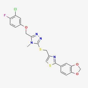 3-({[2-(1,3-benzodioxol-5-yl)-1,3-thiazol-4-yl]methyl}thio)-5-[(3-chloro-4-fluorophenoxy)methyl]-4-methyl-4H-1,2,4-triazole