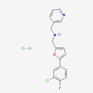 N-[[5-(3-chloro-4-fluorophenyl)furan-2-yl]methyl]-1-pyridin-3-ylmethanamine;hydrochloride