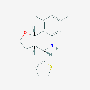 molecular formula C17H19NOS B459071 7,9-Dimethyl-4-(2-thienyl)-2,3,3a,4,5,9b-hexahydrofuro[3,2-c]quinoline CAS No. 957496-53-6