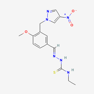 4-methoxy-3-[(4-nitro-1H-pyrazol-1-yl)methyl]benzaldehyde N-ethylthiosemicarbazone