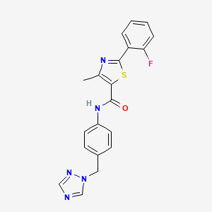 2-(2-fluorophenyl)-4-methyl-N-[4-(1H-1,2,4-triazol-1-ylmethyl)phenyl]-1,3-thiazole-5-carboxamide