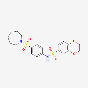 N-[4-(azepan-1-ylsulfonyl)phenyl]-2,3-dihydro-1,4-benzodioxine-6-sulfonamide