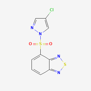 molecular formula C9H5ClN4O2S2 B4590751 4-[(4-chloro-1H-pyrazol-1-yl)sulfonyl]-2,1,3-benzothiadiazole 