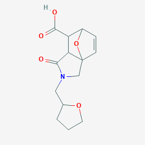 molecular formula C14H17NO5 B459077 1-Oxo-2-(tetrahydrofuran-2-ylmethyl)-1,2,3,6,7,7a-hexahydro-3a,6-epoxyisoindole-7-carboxylic acid CAS No. 1212119-77-1