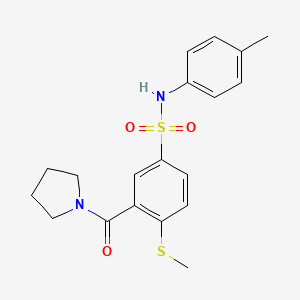 molecular formula C19H22N2O3S2 B4590776 N-(4-methylphenyl)-4-(methylthio)-3-(1-pyrrolidinylcarbonyl)benzenesulfonamide 