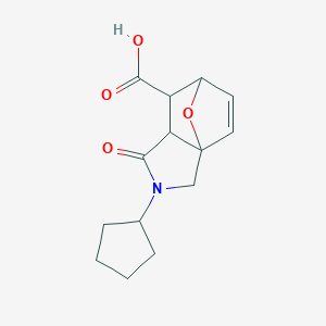 molecular formula C14H17NO4 B459079 2-Cyclopentyl-1-oxo-1,2,3,6,7,7a-hexahydro-3a,6-epoxyisoindole-7-carboxylic acid CAS No. 1164538-84-4