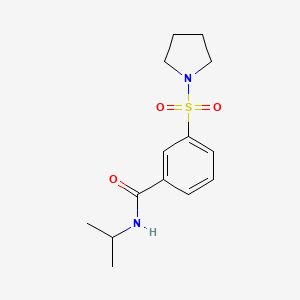 molecular formula C14H20N2O3S B4590795 N-isopropyl-3-(1-pyrrolidinylsulfonyl)benzamide 