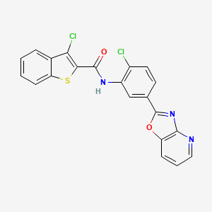 3-chloro-N-[2-chloro-5-([1,3]oxazolo[4,5-b]pyridin-2-yl)phenyl]-1-benzothiophene-2-carboxamide