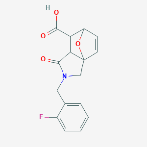 molecular formula C16H14FNO4 B459085 2-(2-Fluorobenzyl)-1-oxo-1,2,3,6,7,7a-hexahydro-3a,6-epoxyisoindole-7-carboxylic acid CAS No. 1005060-03-6