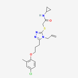 molecular formula C20H25ClN4O2S B4590853 2-({4-ALLYL-5-[3-(4-CHLORO-2-METHYLPHENOXY)PROPYL]-4H-1,2,4-TRIAZOL-3-YL}SULFANYL)-N-CYCLOPROPYLACETAMIDE 