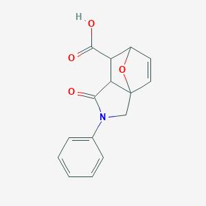 molecular formula C15H13NO4 B459086 1-Oxo-2-phenyl-1,2,3,6,7,7a-hexahydro-3a,6-epoxyisoindole-7-carboxylic acid CAS No. 14691-95-3