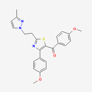 (4-methoxyphenyl){4-(4-methoxyphenyl)-2-[2-(3-methyl-1H-pyrazol-1-yl)ethyl]-1,3-thiazol-5-yl}methanone