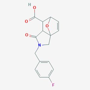 molecular formula C16H14FNO4 B459089 2-(4-Fluorobenzyl)-1-oxo-1,2,3,6,7,7a-hexahydro-3a,6-epoxyisoindole-7-carboxylic acid CAS No. 1005061-31-3