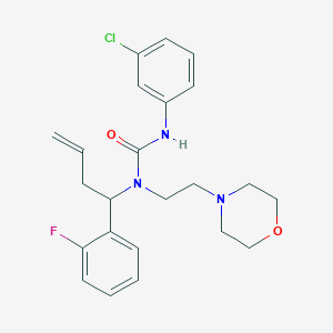 molecular formula C23H27ClFN3O2 B459090 N'-(3-chlorophenyl)-N-[1-(2-fluorophenyl)-3-butenyl]-N-[2-(4-morpholinyl)ethyl]urea CAS No. 723747-32-8