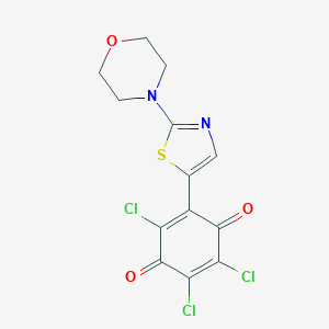 molecular formula C13H9Cl3N2O3S B459096 2,3,5-Trichloro-6-[2-(4-morpholinyl)-1,3-thiazol-5-yl]benzo-1,4-quinone 