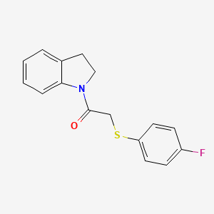 1-(2,3-dihydro-1H-indol-1-yl)-2-[(4-fluorophenyl)sulfanyl]ethanone