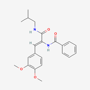 molecular formula C22H26N2O4 B4590975 N-{(1Z)-1-(3,4-dimethoxyphenyl)-3-[(2-methylpropyl)amino]-3-oxoprop-1-en-2-yl}benzamide 