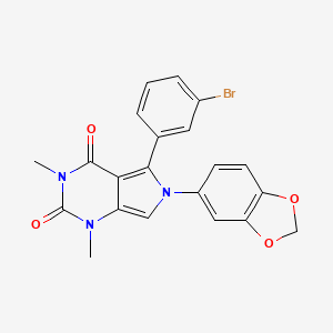 6-(2H-1,3-BENZODIOXOL-5-YL)-5-(3-BROMOPHENYL)-1,3-DIMETHYL-1H,2H,3H,4H,6H-PYRROLO[3,4-D]PYRIMIDINE-2,4-DIONE