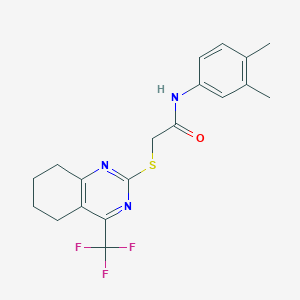 N-(3,4-dimethylphenyl)-2-[[4-(trifluoromethyl)-5,6,7,8-tetrahydroquinazolin-2-yl]sulfanyl]acetamide