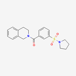 molecular formula C20H22N2O3S B4590996 2-[3-(1-pyrrolidinylsulfonyl)benzoyl]-1,2,3,4-tetrahydroisoquinoline 