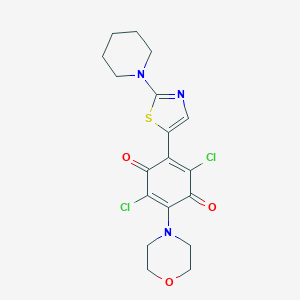 2,5-Dichloro-3-morpholin-4-yl-6-(2-piperidin-1-yl-1,3-thiazol-5-yl)cyclohexa-2,5-diene-1,4-dione