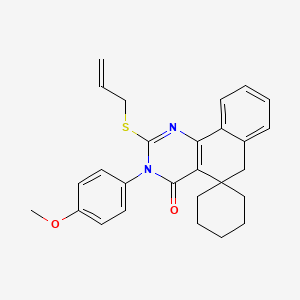 3-(4-METHOXYPHENYL)-2-(PROP-2-EN-1-YLSULFANYL)-4,6-DIHYDRO-3H-SPIRO[BENZO[H]QUINAZOLINE-5,1'-CYCLOHEXAN]-4-ONE