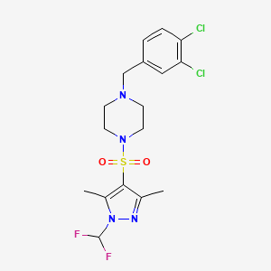 1-(3,4-dichlorobenzyl)-4-{[1-(difluoromethyl)-3,5-dimethyl-1H-pyrazol-4-yl]sulfonyl}piperazine