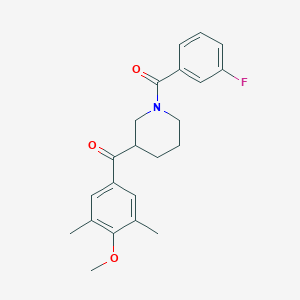 molecular formula C22H24FNO3 B4591056 [1-(3-fluorobenzoyl)-3-piperidinyl](4-methoxy-3,5-dimethylphenyl)methanone 