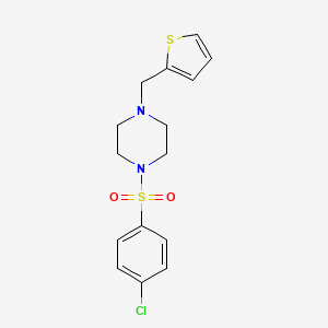 molecular formula C15H17ClN2O2S2 B4591060 1-[(4-chlorophenyl)sulfonyl]-4-(2-thienylmethyl)piperazine 