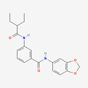 N-(2H-1,3-BENZODIOXOL-5-YL)-3-(2-ETHYLBUTANAMIDO)BENZAMIDE