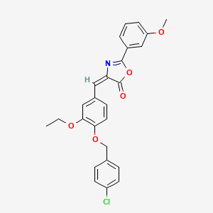 (4E)-4-{4-[(4-chlorobenzyl)oxy]-3-ethoxybenzylidene}-2-(3-methoxyphenyl)-1,3-oxazol-5(4H)-one