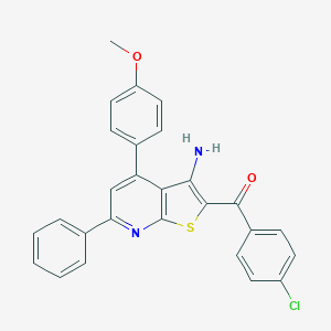 [3-Amino-4-(4-methoxyphenyl)-6-phenylthieno[2,3-b]pyridin-2-yl](4-chlorophenyl)methanone