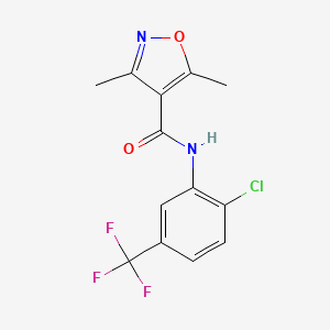 molecular formula C13H10ClF3N2O2 B4591119 N-[2-chloro-5-(trifluoromethyl)phenyl]-3,5-dimethyl-4-isoxazolecarboxamide 