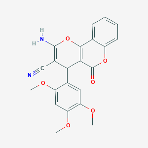 2-amino-5-oxo-4-(2,4,5-trimethoxyphenyl)-4H,5H-pyrano[3,2-c]chromene-3-carbonitrile